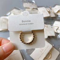 Bague en carton personnalisée boucle d'oreille porte-carte holographique fait main ensemble de bijoux affichage papier cartes avec logo imprimé