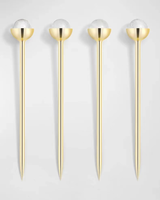 Palillos mezcladores personalizados OEM ODM, herramientas de barra decorativas, palillos de cóctel de acero inoxidable para alimentos, aceitunas, palillos de frutas para decoración.