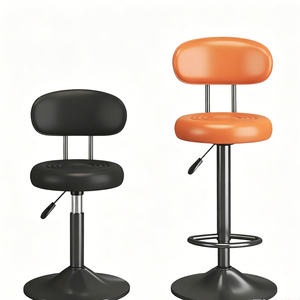 Modern Commercial Metal-framed Bar <b>Stools</b> with Backrests and Footrests for Hotel and <b>Outdoor</b> Use - Product Image 3