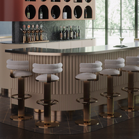 Chaise haute de bar moderne de luxe en acier inoxydable, tabouret de bar en acier inoxydable, tabouret de comptoir pour restaurants, cuisines et bars à domicile