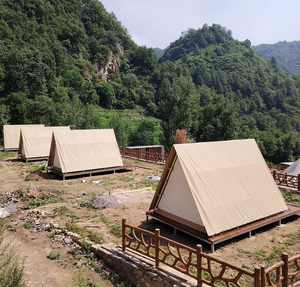 Tente de safari de luxe pour le camping en plein air, pour l'utilisation dans les hôtels et les stations balnéaires, tissu Oxford imperméable >3000 mm, 5x4 m, villa préfabriquée quatre saisons - Product Image 6