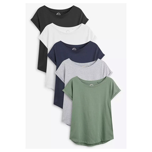 Camiseta básica para ropa de verano con precio asequible Camiseta informal de algodón para mujer Suministro de manga corta de Bangladesh - Product Image 2