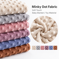 Tissu Minky 100% polyester, couleurs personnalisées, super doux, tissu Minky à pois pour couverture