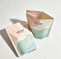 Pochette refermable en PE recyclable, écologique, à haute barrière, thermoscellable, en matériau unique certifié GRS, avec logo personnalisé imprimé, faible MOQ