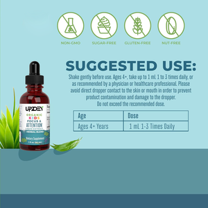 キッズフォーカス & 注意リキッドドロップサプリメント、記憶とフォーカス、落ち着き、吸収しやすい、子供の免疫の健康をサポート - Product Image 3
