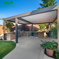 Pergola bioclimatique de luxe moderne en aluminium robuste 26x18 pieds, auvent extérieur en aluminium à lames orientables avec ventilateurs