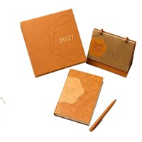 Ensemble cadeau promotionnel d'affaires de luxe 2027, carnet personnalisé avec logo, stylo, calendrier, à utiliser pour le bureau, client VIP, cadeau du Nouvel An
