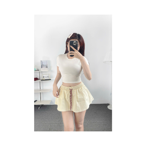 Jupe taille élastique pour femme de qualité supérieure – Ensemble jupe et short confortable, couleur unie, pantalon de survêtement ample, échantillon gratuit - Product Image 1