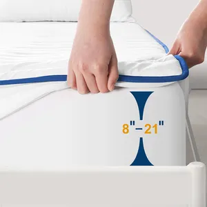 Bán buôn bông thoáng khí Fluffy mềm bông matress bảo vệ nệm không thấm nước