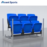Chaises de stade modulaires empilables Avant Sports |   Pliable, installation rapide et gain de place |   Sièges temporaires en HDPE pour événements sportifs