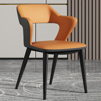 Chaise de salle à manger simple en gros, chaise de table à manger pour la maison, chaise de restaurant en cuir, fauteuil avec dossier