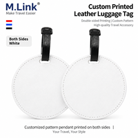 Étiquette de bagage personnalisée en cuir PU OEM, porte-carte d'identité vierge pour sublimation, accessoires de voyage pour valise