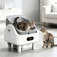 Bac à litière intelligent OEM d'usine, Arenero Automático 68L, grand espace, nettoyage automatique pour chats