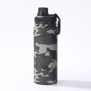 Bouteille d'eau isotherme en acier inoxydable à double paroi personnalisée pour le sport et les voyages en plein air, avec poignée et couvercle à vis - Product Image 3