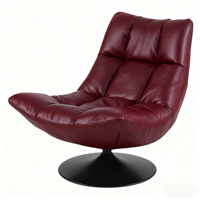 Chaise de loisirs haut de gamme en cuir souple moderne de style italien léger meuble d'accoudoir pivotant de luxe pour le salon à la maison