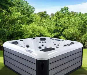 Outdoor Spa Massage Pure Acrylic Drop In White Steel Frame Bathtubs Hottub Square Soaking Bathtub With Massage Jets