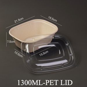 กล่องกระดาษคราฟท์ขนาด 1300 มล. สำหรับบรรจุอาหารแบบย่อยสลายได้ เป็นมิตรกับสิ่งแวดล้อม เหมาะสำหรับใส่ก๋วยเตี๋ยว ซุป สลัด อาหารแบบนำกลับบ้าน กล่องกระดาษเกรดอาหารสำหรับขายส่ง - Product Image 3