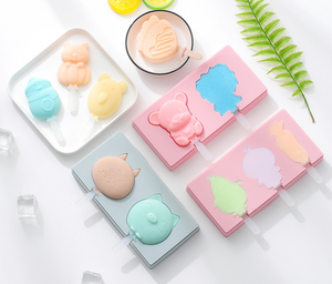 Ensemble de moules de barre de crème glacée en Silicone de dessin animé populaire avec 10 bâtons en plastique bricolage plateau de moules à Popsicle - Product Image 5