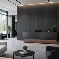 Panel de Pared Acanalado Ynori WPC Negro Mate 160x22mm Antideslizante Resistente a la Humedad para Oficina