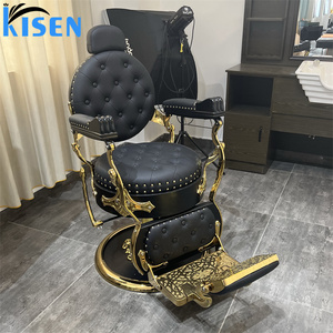 KISEN Luxury Foldable Salon Chair Modern Barbershop Salon Equipment and Furniture Hair Saloon Chairs Metal Barber Chair - Product Image 5