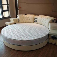 Lit rond en cuir moderne multifonctionnel King Size avec haut-parleur, nouveau design, mobilier intelligent incluant une fonction de massage