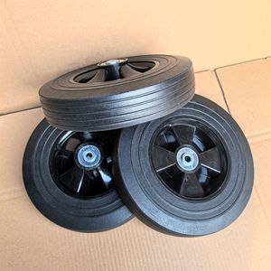 Solid Rubber Wheels 9 Inch Black Durable <b>For</b> Handcarts <b>Tool</b> <b>Carts</b> Industrial Use - Product Image 1
