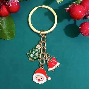 Hot Christmas Keychain Cute Santa Claus Elk Snowman Metal Key Chains Key Rings Cartoon Doll New Year Decor Xmas Enamel Keychain - Product Image 3