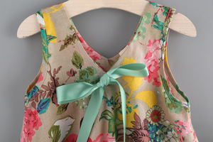 Ropa de Bebé al por Mayor, Versión Coreana 2019, Nuevo Conjunto de Verano para Niñas, Chaleco Floral sin Mangas, Pantalones Cortos Bonitos - Product Image 4