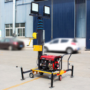 Outdoor Emergency Site Night Work Diesel Engine Stabilization Outriggers Manual Winch 2 LED Portable Generator Light Tower