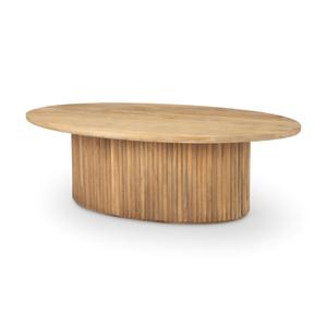 Mesa de Centro Ovalada de Madera, Estilo Moderno de Mediados de Siglo, Diseño Minimalista, Hecha a Mano, Ecológica, Ligera, Fácil de Limpiar, Muebles para Sala de Estar - Product Image 2