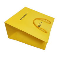 Sacs shopping en papier mat jaune de luxe, personnalisés et imprimés, pour vêtements et chaussures