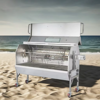 Barbecue portable moderne en acier inoxydable pour l'extérieur avec brûleurs infrarouges et sécurité anti-flamme - Prix direct usine avantageux