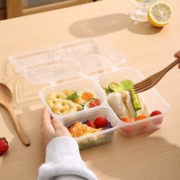 Boîtes à lunch jetables personnalisées en gros, de qualité alimentaire, boîtes d'emballage rectangulaires en plastique transparent avec couvercles