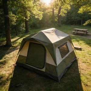 <span class=keywords><strong>Tente</strong></span> de randonnée de voyage trois saisons imperméable à double couche pour 3-4 personnes, légère, en polyester 210T, avec cadre en fibre de verre, pour l'extérieur - Product Image 4
