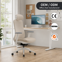 Nouvelle conception 2026, chaise de bureau ergonomique de direction avec appui-tête réglable 4D, base pivotante, matériau en tissu, utilisation à domicile ou au bureau