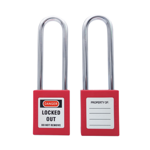 Cadenas de sécurité robuste à clé en nylon rouge de 76 mm avec longue anse pour verrouillage et étiquetage (Lockout/Tagout) – Conforme OSHA LOTO - Product Image 1