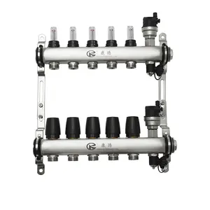 Stainless Steel Manifold New Geothermal Floor Heating Pipe Drain Valve High Flow Floor Heating Manifold