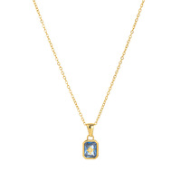 Collier Pendentif Clavicule Étoile en Cristal Pierre de Naissance 12 Anniversaires en Acier Inoxydable Bijoux de Mode Lincy