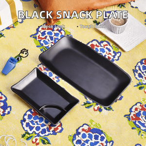 Platos Japoneses Negros de Melamina de 10/14 Pulgadas para Servir Sushi, Sashimi y Cocina Tradicional Japonesa - Product Image 1