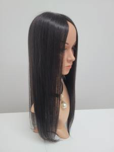 Perruque toupet en cheveux humains à clips de 20 pouces de long, lisse, noir naturel, brun, WIGTS, livraison rapide, style gratuit - Product Image 3