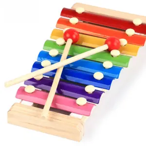 Детский музыкальный инструмент, игровой набор, игрушка, 8 нот, ключ, цветные ручные булавки, деревянный ксилофон для детей