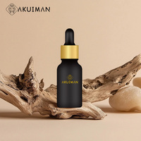 Flacons compte-gouttes pour huiles essentielles en verre noir élégant avec boîtes cylindriques personnalisées, flacons compte-gouttes pour huiles essentielles de plusieurs tailles