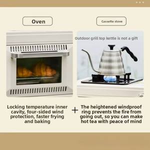 Barbecue portable multifonctionnel à <span class=keywords><strong>gaz</strong></span> <span class=keywords><strong>butane</strong></span>, coupe-vent, grande capacité, pour la cuisson, petit modèle domestique, camping - Product Image 6