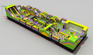 विशाल थीम पार्क खेल के मैदान मनोरंजन खेल इंफ्लेटेबल ट्रैम्पोलिन पार्क इंफ्लेटेबल बाधा कोर्स गेम - Product Image 3