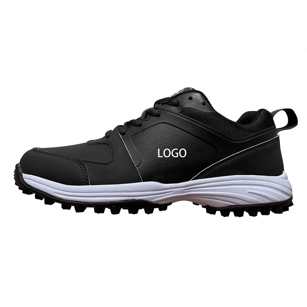 नई शैली थोक कस्टम पेशेवर हस्तनिर्मित गोल्फ जूते माइक्रोफाइबर चमड़े के एंटी-स्लिप काले गोल्फ जूते पुरुषों