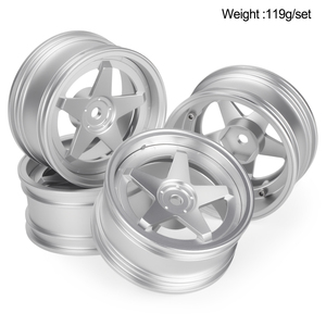 Juego de 4 Llantas de Aluminio de 52*26mm con Desplazamiento Ajustable de 12mm Hexagonales para Coche RC a Escala <span class=keywords><strong>1</strong></span>/10 <span class=keywords><strong>Tamiya</strong></span> TT01 TT02 HSP RedCat Kyosho Upgrade - Product Image 3