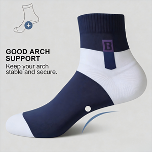 <span class=keywords><strong>Chaussettes</strong></span> de sport respirantes à séchage rapide pour hommes, en coton peigné, anti-odeur, avec logo personnalisé pour jeunes et adultes - Product Image 4