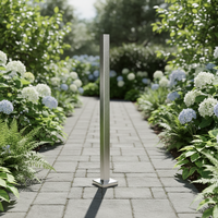 Poteau de main courante carré en acier inoxydable, résistant à la rouille, moderne, pour villa, jardin, balcon, escalier, extérieur, à fixation au sol, pour clôtures de sécurité