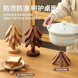 Solid Wood Heat Insulating Placemat Anti Scalding <b>Mat</b> Home High Temperature Resistant Table <b>Mat</b> Pot <b>Cup</b> Casserole <b>Mat</b> - Product Image 3