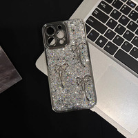 Étui de téléphone de luxe brillant pour iPhone 16 15 Pro, étui de téléphone portable à paillettes et diamants tendance pour iPhone 12 13 14 15